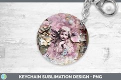GorgeousVintage Pink Christmas Keychain design.