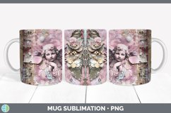 GorgeousVintage Pink Christmas Mug Wrap design.