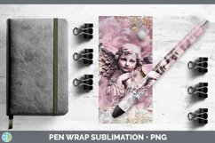 GorgeousVintage Pink Christmas Pen Wrap design.