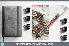 GorgeousVintage Pink Christmas Pen Wrap design.