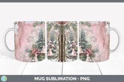 GorgeousVintage Pink Christmas Mug Wrap design.