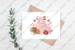 Vintage Pink Christmas Mug Clipart Product Image 3