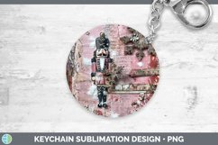 GorgeousVintage Pink Christmas Keychain design.
