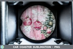 GorgeousVintage Pink Christmas Car Coaster design.