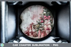 GorgeousVintage Pink Christmas Car Coaster design.