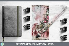 GorgeousVintage Pink Christmas Pen Wrap design.