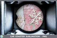 GorgeousVintage Pink Christmas Car Coaster design.