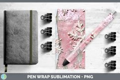 GorgeousVintage Pink Christmas Pen Wrap design.