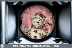 GorgeousVintage Pink Christmas Car Coaster design.