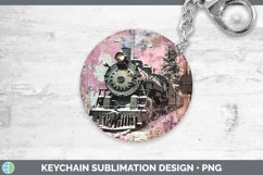GorgeousVintage Pink Christmas Keychain design.