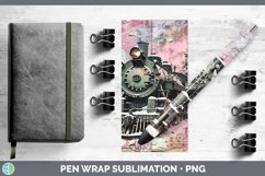 GorgeousVintage Pink Christmas Pen Wrap design.