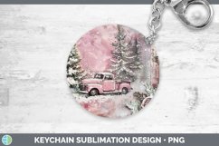GorgeousVintage Pink Christmas Keychain design.