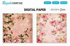 Vintage Pink Floral Seamless Digital Paper Product Image 1