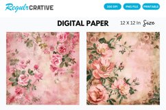 Vintage Pink Floral Seamless Digital Paper Product Image 1