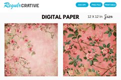 Vintage Pink Floral Seamless Digital Paper Product Image 1