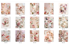 Vintage Pink Floral Junk Journal Digital Papers Bundle Product Image 2
