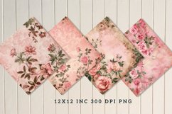 Vintage Pink Floral Seamless Digital Paper Bundle Product Image 2