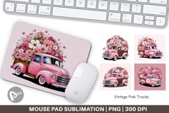 Mouse Pad Vintage Pink Trucks Product Image 1