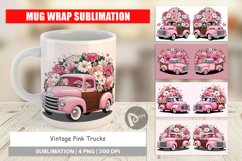 Mug Wrap Design Vintage Pink Trucks Product Image 1