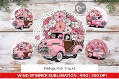 Wind Spinner Vintage Pink Trucks Product Image 1