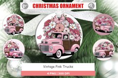 Christmas Ornaments Vintage Pink Trucks Product Image 1