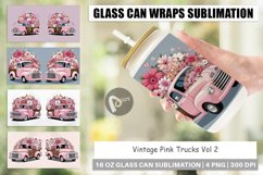 Glass Can Wraps Vintage Pink Trucks Product Image 1