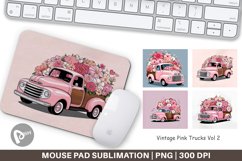 Mouse Pad Vintage Pink Trucks Product Image 1
