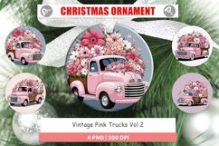 Christmas Ornaments Vintage Pink Trucks Product Image 1