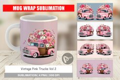 Mug Wrap Design Vintage Pink Trucks Product Image 1