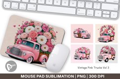 Mouse Pad Vintage Pink Trucks Product Image 1