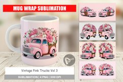 Mug Wrap Design Vintage Pink Trucks Product Image 1