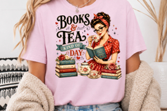 Vintage Pinup Girl Sublimation, Retro Books Coffee Cat Music Product Image 3