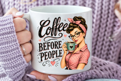 Vintage Pinup Girl Sublimation, Retro Books Coffee Cat Music Product Image 4