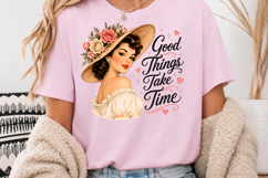 Vintage Pinup Girl Sublimation, Women &amp; Messy Bun PNG Product Image 3