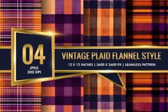 Vintage Plaid Flannel Style Material Texture Digital Paper Product Image 1