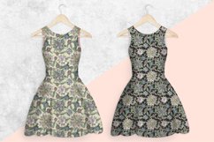 Vintage plant flowers seamless patterns digital paper 