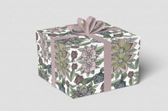 Vintage plant flowers seamless patterns digital paper 