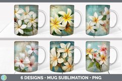Bundle of six Decoupage Plumerias Mug Wrap designs.
