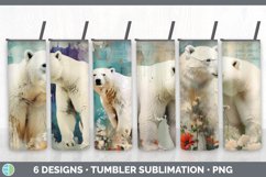 Bundle of six Decoupage Polar Bears Tumbler designs.