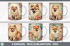 Bundle of six Decoupage Pomeranians Mug Wrap designs.