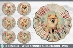 Bundle of six Decoupage Pomeranians Wind Spinner designs.