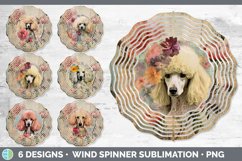 Bundle of six Decoupage Poodles Wind Spinner designs.