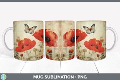 GorgeousDecoupage Poppies Mug Wrap design.
