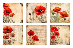 Vintage Poppy Paper Backgrounds