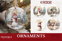 Vintage Christmas Ornament sublimation design being used as a popular Christmas Ornament print