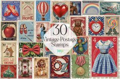 Vintage Postage Stamps Sublimation Bundle Product Image 1