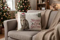 Vintage Postcard Catmas Greetings Sublimation Product Image 5