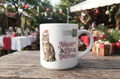 Vintage Postcard Catmas Greetings Sublimation Product Image 9