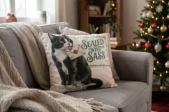 Vintage Postcard Catmas Greetings Sublimation Product Image 11