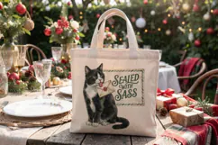 Vintage Postcard Catmas Greetings Sublimation Product Image 13